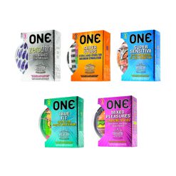 ONE Condom Series – Zerothin, Super Studs, Super Sensitive, True Fit, Mixed Pleasures (3 pcs)